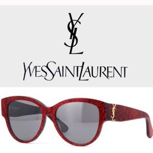 Yves Saint Laurent New Red Glitter Sunglasses